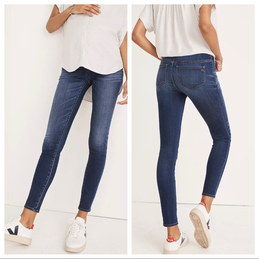 Madewell Maternity Over-the-Belly Skinny Jeans in Danny Wash - Picture 2 of 7
